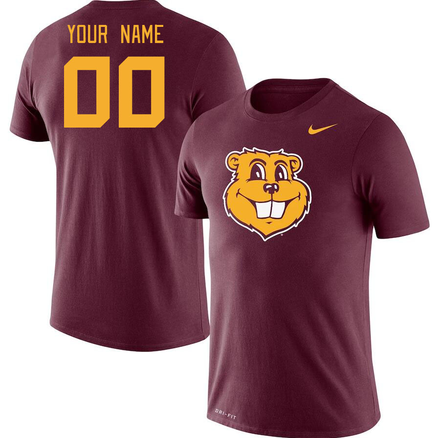 Custom Minneota Golden Gophers Name And Number College Tshirt-Maroon - Click Image to Close